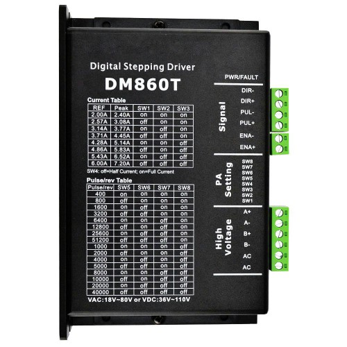 Digital Stepper Driver DM860T 2.4-7.2A 18-80VAC or 36-110VDC for Nema 34 Motor