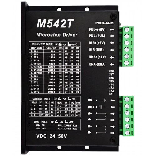 Analog Stepper Driver M542T 24-50VDC 256 Microstep for Bipolar Stepper Motor