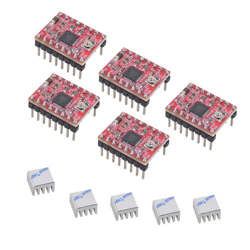 5Pcs/Pack A4988 Stepper Driver Module with Heat Sink for 3d Printer Reprap