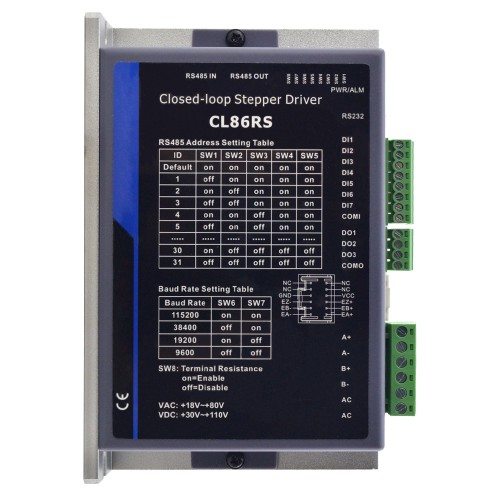 Modbus RS485 Closed Loop Stepper Driver CL86RS 2.1-8.0A 30-110VDC / 18-80VAC