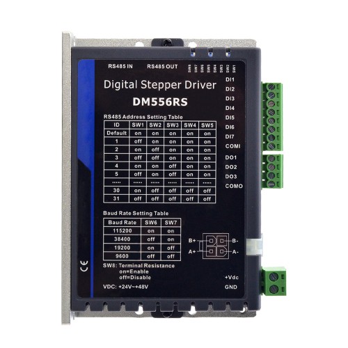 Modbus RS485 Stepper Driver DM556RS 0.5-5.6A 24-48VDC Fit Nema 17, 23, 24 Stepper Motor