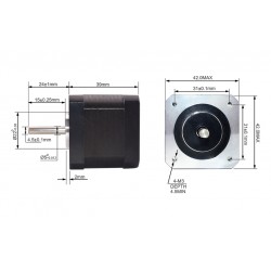 Nema 17 Stepper Motor 17HS15-1504S-X1 45Ncm 12V 1.5A 4 Wires with 1m Cable and Connector