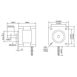 Nema 17 Stepper Motor 17HS13-0404S1 12V 1.8 deg 26Ncm 4 Wires