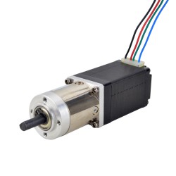 Nema 11 Dual Shaft Geared Stepper Motor with 14:1 Planetary Gearbox (9.5mm Rear Shaft Length)