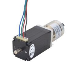 Nema 11 Dual Shaft Geared Stepper Motor with 14:1 Planetary Gearbox (9.5mm Rear Shaft Length)