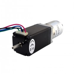 Nema 11 Dual Shaft Geared Stepper Motor (Hollow Rear Shaft) With Ratio 14:1 Gearbox