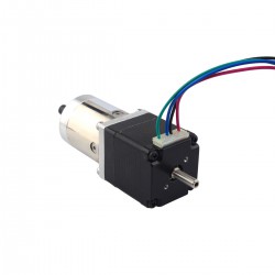 Nema 11 Dual Shaft Geared Stepper Motor (Hollow Rear Shaft) With 27:1 Planetary Gearbox