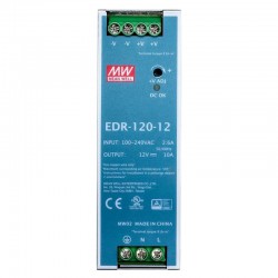 MeanWell EDR-120-12 DIN Rail Power Supply 12VDC 120W 10A