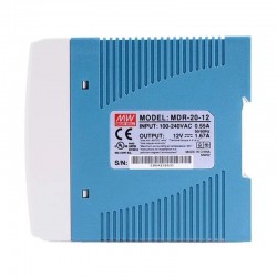 MeanWell MDR-20-12 DIN Rail Power Supply 12VDC 1.67A 20W