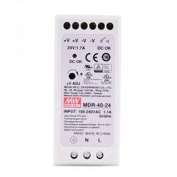 Meanwell MDR-40-24 DIN Rail Power Supply 24VDC 1.7A 40W