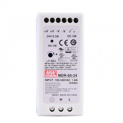 MeanWell MDR-60-24 DIN Rail Power Supply 24VDC 2.5A 60W