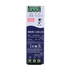 Meanwell WDR-120-24 DIN Rail Power Supply 24VDC 5A 120W