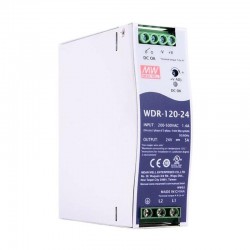 Meanwell WDR-120-24 DIN Rail Power Supply 24VDC 5A 120W