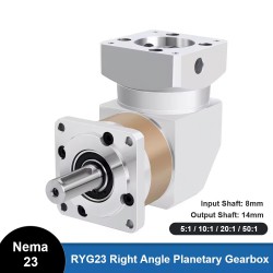 RYG23 Series Nema 23 Right Angle Planetary Gearbox Gear Ratio 5:1/10:1/20:1/50:1 for Nema 23 Stepper Motor RYG23 Series Nema 23 Right Angle Planetary Gearbox Gear Ratio 5:1/10:1/20:1/50:1 for Nema 23 Stepper Motor