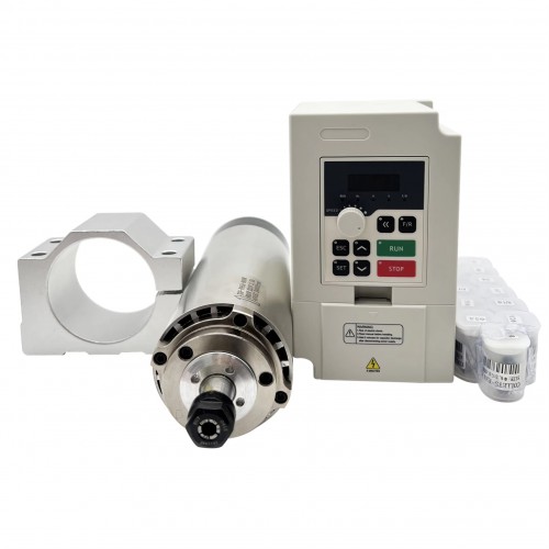 800W 110V/220V Air Cooled CNC Spindle Motor Kit JGF-F65A-800 + H100-0.75 with Spindle Drives & 13Pcs ER11 Collet Set