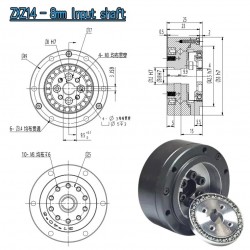 ZXD/ZXZ Series Mini Harmonic Drive 20 Arc-sec Ratio 30:1/50:1/80:1//100:1