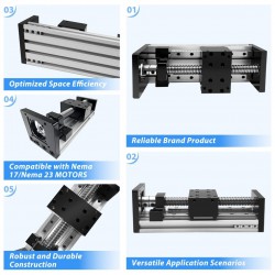CNC Linear Double Guides BallScrew Slide Table / Motorized Linear Stage Kit with Motor & Driver