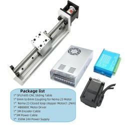 Ballscrew Linear Rail Stage DXG-YR60 CNC Slide Table Kit with Nema 23 Closed Loop Stepper Motor & Driver Kit