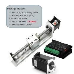 Mini Ballscrew Linear Module Table DXG-YR60+SFU1605 with 1.2/2/3Nm Nema 23 Stepper Motor & Driver Kit