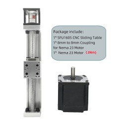 Mini Ballscrew Linear Module Table DXG-YR60+SFU1605 with 1.2/2/3Nm Nema 23 Stepper Motor & Driver Kit