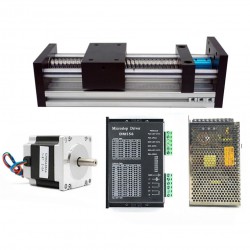 Ballscrew Motorized Linear Stage Kit 1.2Nm/2Nm/3Nm Stroke 100mm - 300mm with Nema 23 Motor, Driver & Power Supply