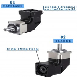 PLMG090 Series NEMA 34 Right Angle Planetary Gearbox Ratio 3:1 - 100:1 for NEMA 34 Stepper / 90mm Servo Motor