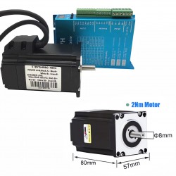 Nema 23 Closed Loop Stepper Motor Kit 57HB250 + HB8080C + S350-24 (Motor + Driver + Power Supply)