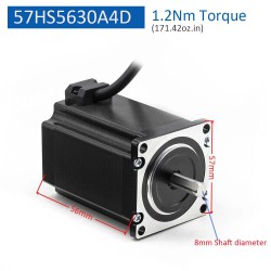 Nema 23 Stepper Motor 57HS56/80/11230A4 1.8 Deg 4-Lead 1.2Nm/2Nm/3Nm for 3D Print/CNC Router Mill