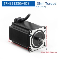 Nema 23 Stepper Motor 57HS56/80/11230A4 1.8 Deg 4-Lead 1.2Nm/2Nm/3Nm for 3D Print/CNC Router Mill