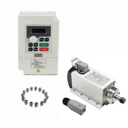 800W 110V/220V Air Cooled Spindle Motor & VFD (Variable Frequency Drive) Kit GDZ80X73-0.8 + H100-0.75 ER11 Collet 24000RPM 400 Hz