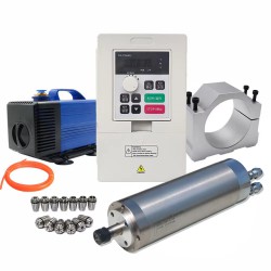 2.2kW 110V/220V/380V Water Cooled Spindle Motor Kit OSP001699 with Spindle Drives + Water Pump + 13Pcs ER20 Collet + Bracket