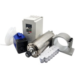 3KW 220V/380V Water Cooled Spindle Motor Kit JGD-100A-3.0KW + H100-3.7 with Spindle Drives + Water Pump + 13Pcs ER20 Collet + Bracket