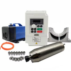 5.5KW 220V/380V Water Cooled Spindle Motor Kit JGD-125-ER32 + H100-5.5 with Spindle Drives + Water Pump + 13Pcs ER32 Collet + Bracket
