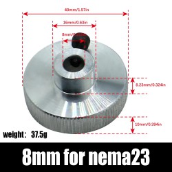 Aluminum Alloy Stepper Motor Handwheel 5mm/ 6.35mm/8mm/14mm for Nema 17 / 23 / 34 Stepper Motor