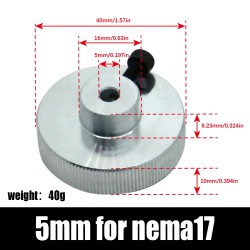Aluminum Alloy Stepper Motor Handwheel 5mm/ 6.35mm/8mm/14mm for Nema 17 / 23 / 34 Stepper Motor