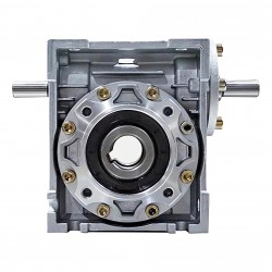 NRV030-VS Series Worm Gearbox, Ratio 5:1-80:1 Input Shaft 9mm Output Hole 14mm with Double Input Shaft