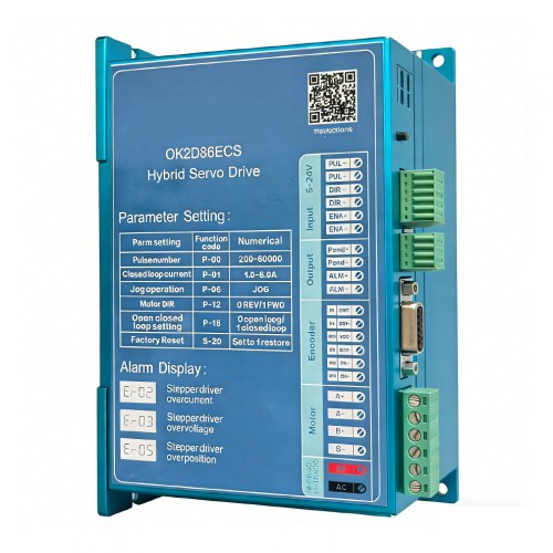 Closed Loop Stepper Driver OUKEDA OK2D86ECS 0-8A 18-80VDC for Nema 34 Stepper Motor