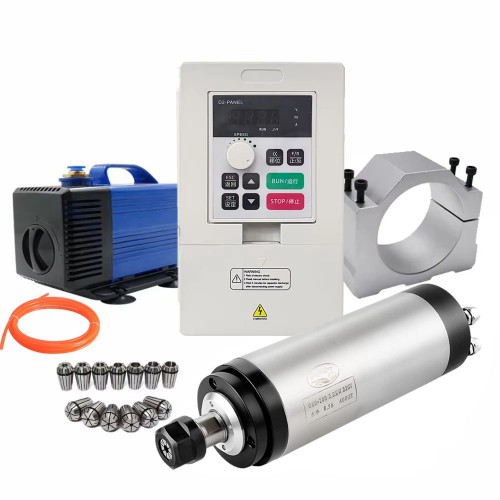 2.2kW 110V/220V/380V Water Cooled Spindle Motor Kit OSP001699 with Spindle Drives + Water Pump + 13Pcs ER20 Collet + Bracket