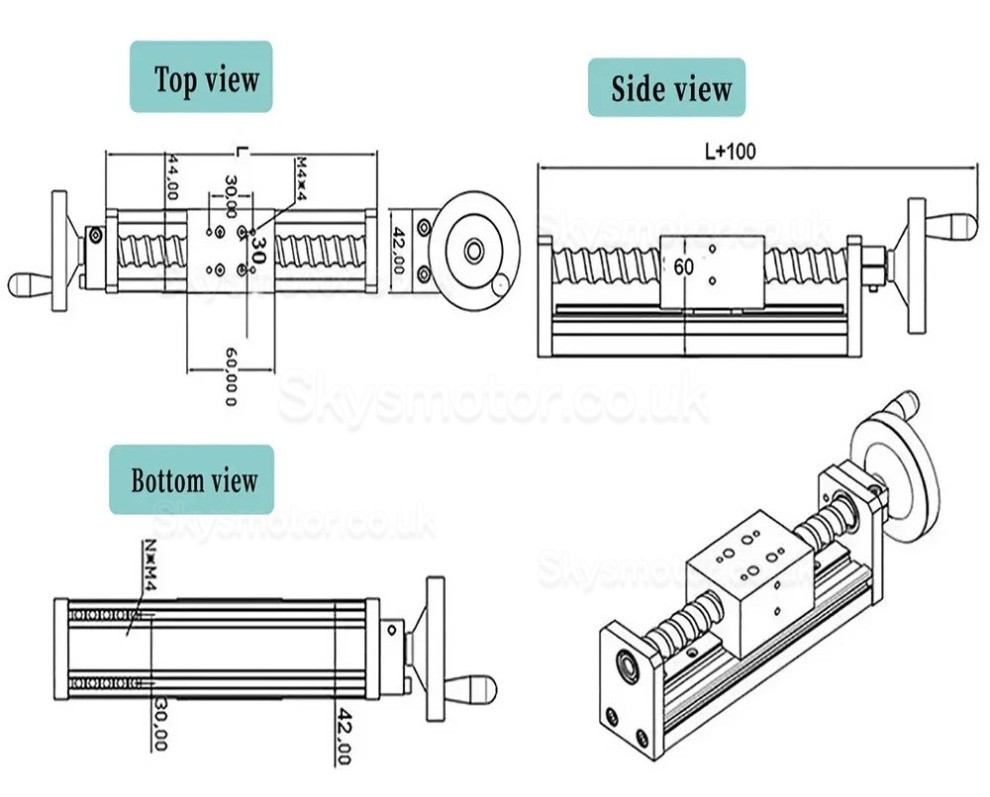 Mini Manual Ballscrew Slide Table DXG6042 CNC Linear Module with Handwheel Mini Manual Ballscrew Slide Table DXG6042 CNC Linear Module with Handwheel