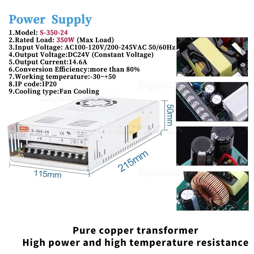 5 Axis Closed Loop Stepper Motor Kit with Nema 23 Motor & Driver & Power Supply
