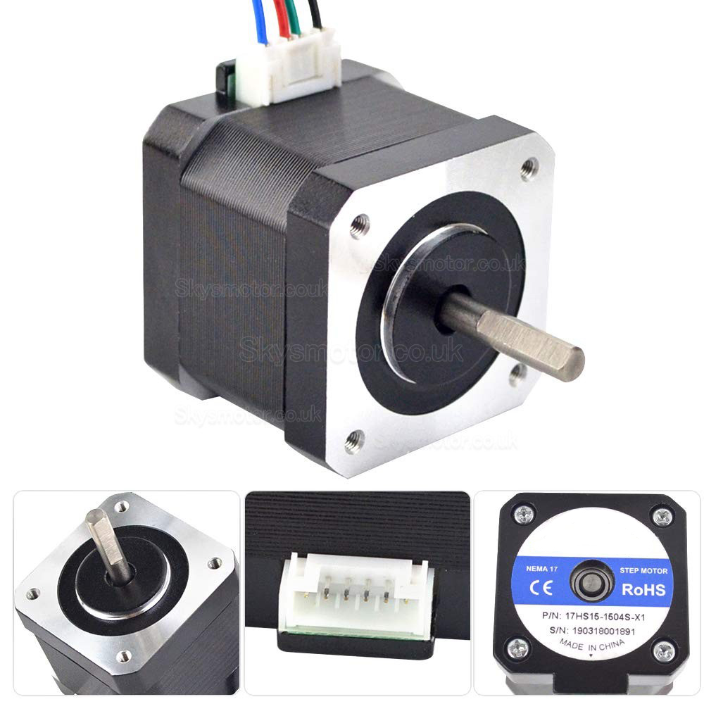 Nema 17 Stepper Motor 1.5A 12V 63.74oz.in  4-Lead 39mm Body W/ 1m Cable and Connector for DIY CNC/ 3D Printer/Extruder 