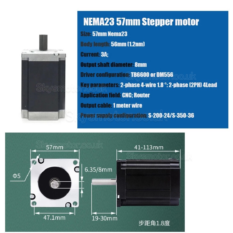 Ballscrew Motorized Linear Stage Kit 1.2Nm/2Nm/3Nm Stroke 100mm - 300mm  with Nema 23 Motor, Driver & Power Supply
