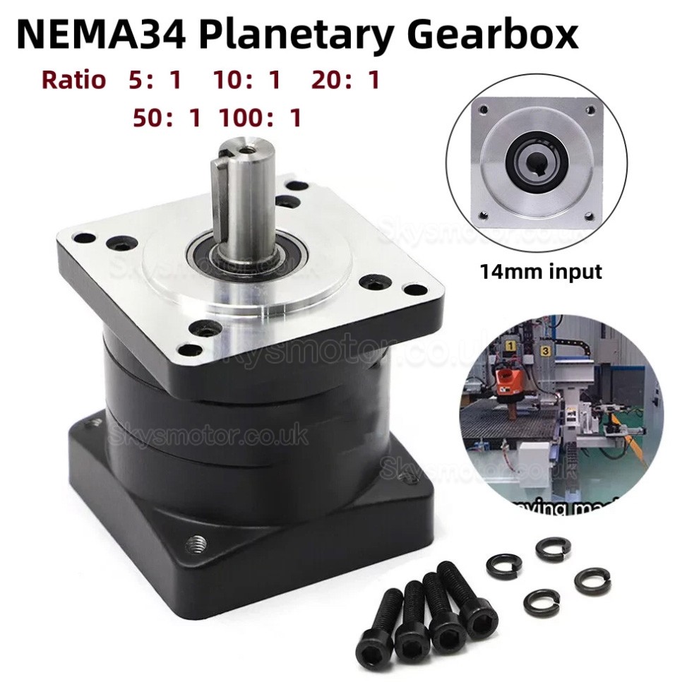 86PX Series Nema 34 Planetary Gearbox Ratio 5:1 - 100:1 for 86mm Stepper Motor