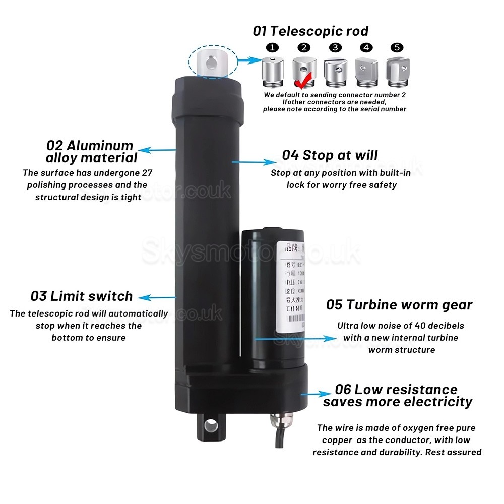 IP68 Submersible Electric Linear Actuator BST-YF-FS 12V Motorized Linear Actuators for Industrial Automation