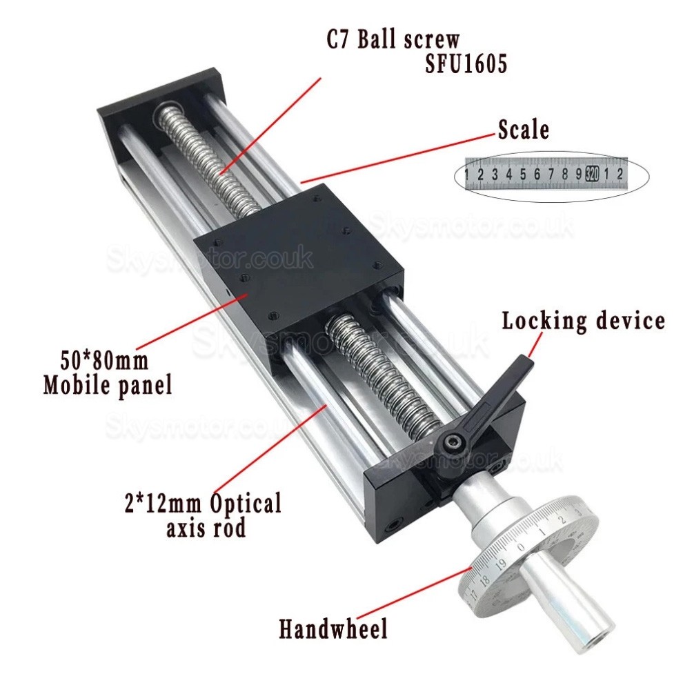 Manual Linear Guide GGP5080 Rail Slide Stage Ballscrew CNC Motion Module with Handwheel