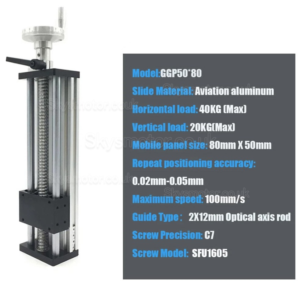 Manual Linear Guide GGP5080 Rail Slide Stage Ballscrew CNC Motion Module with Handwheel