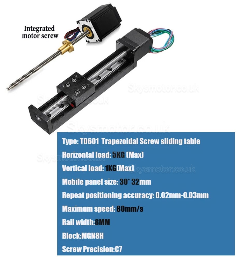 Linear Slide Bearings OSP001603 Linear Guide Slide Module 50mm-300mm Stroke with Nema11 Motor Kit