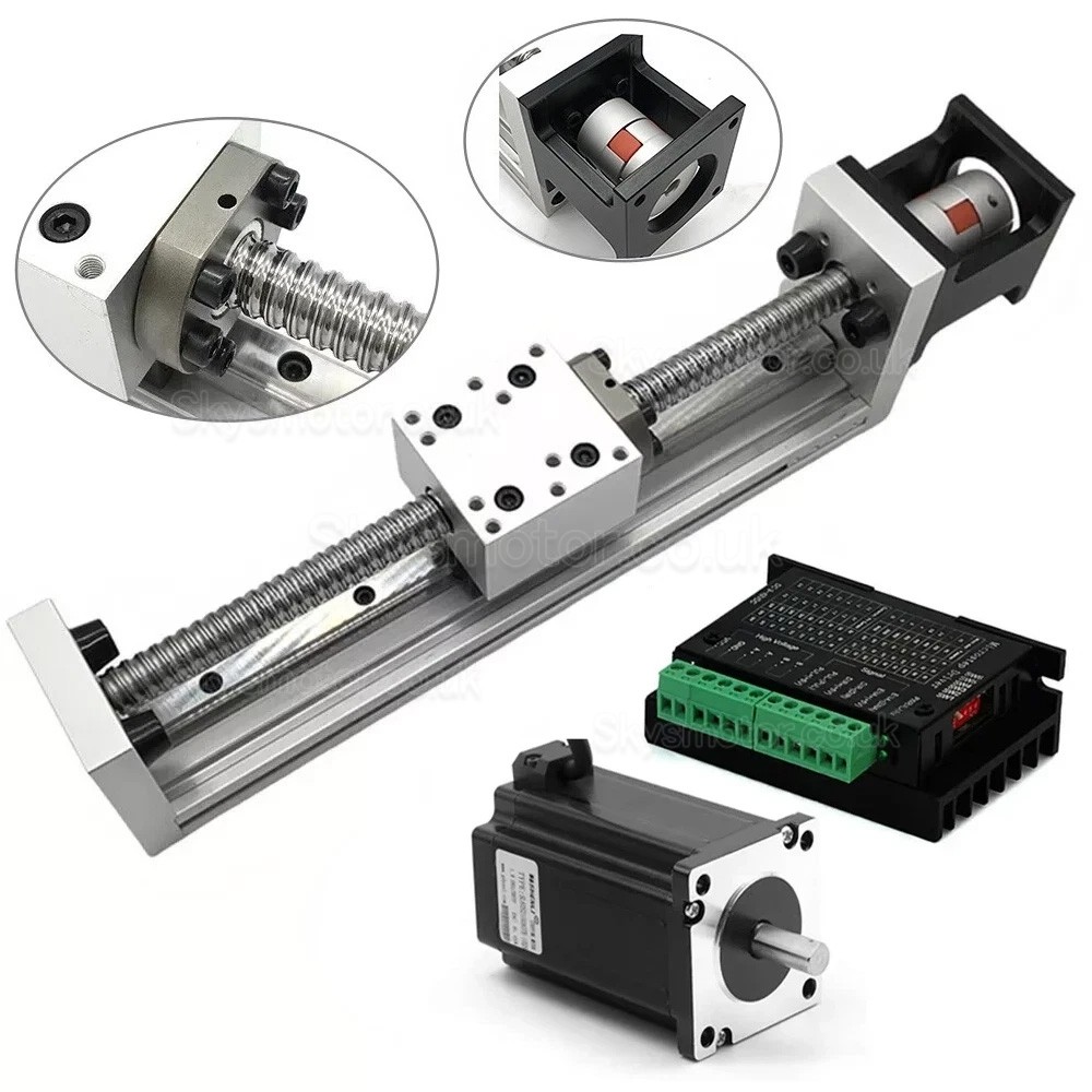 Mini Ballscrew Linear Module Table DXG-YR60+SFU1605 with 1.2/2/3Nm Nema 23 Stepper Motor & Driver Kit