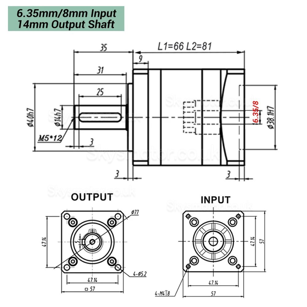 Nema 23 Planetary Geared Stepper Motor DLF+57HS5630A4D with 4:1/5:1/10:1/20:1/25:1/40:1/50:1/100:1 Planetary Gearbox