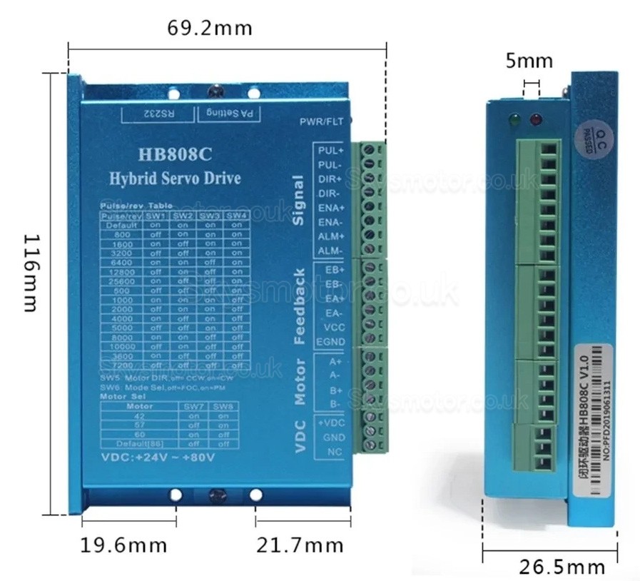 Fully Enclosed Waterproof Ballscrew CNC Slide Table Kit OSP001614 with NEMA 23 Stepper Motor + HB8080C Driver